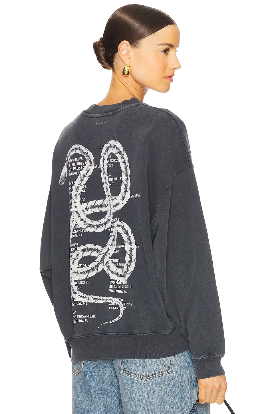 

Толстовка Jaci с рисунком "скрученная змея" Anine Bing, washed black