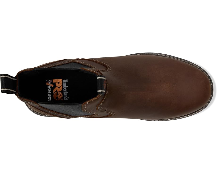 Мужские ботинки челси Timberland PRO Irvine кожаные с контрастной строчкой, коричневый — фото 2