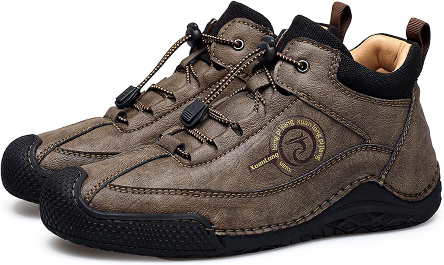 

Мужские ботинки DZBAJRQM для осени и зимы - походные ботинки средней высоты для улицы - противоскользящие и износостойкие - удобная обувь для работы - модные деловые туфли, хаки