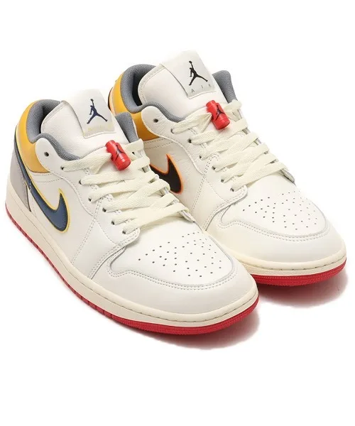 Кроссовки Air Jordan 1 Low Premium из натуральной кожи Jordan Brand бежевые