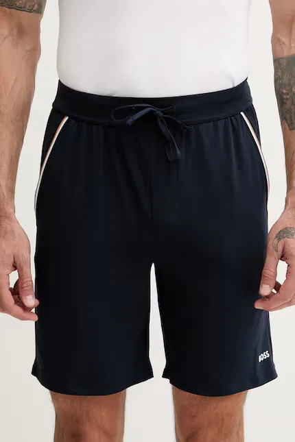 Шорты спортивные из мягкого трикотажа Unique Shorts CW BOSS, темно-синий
