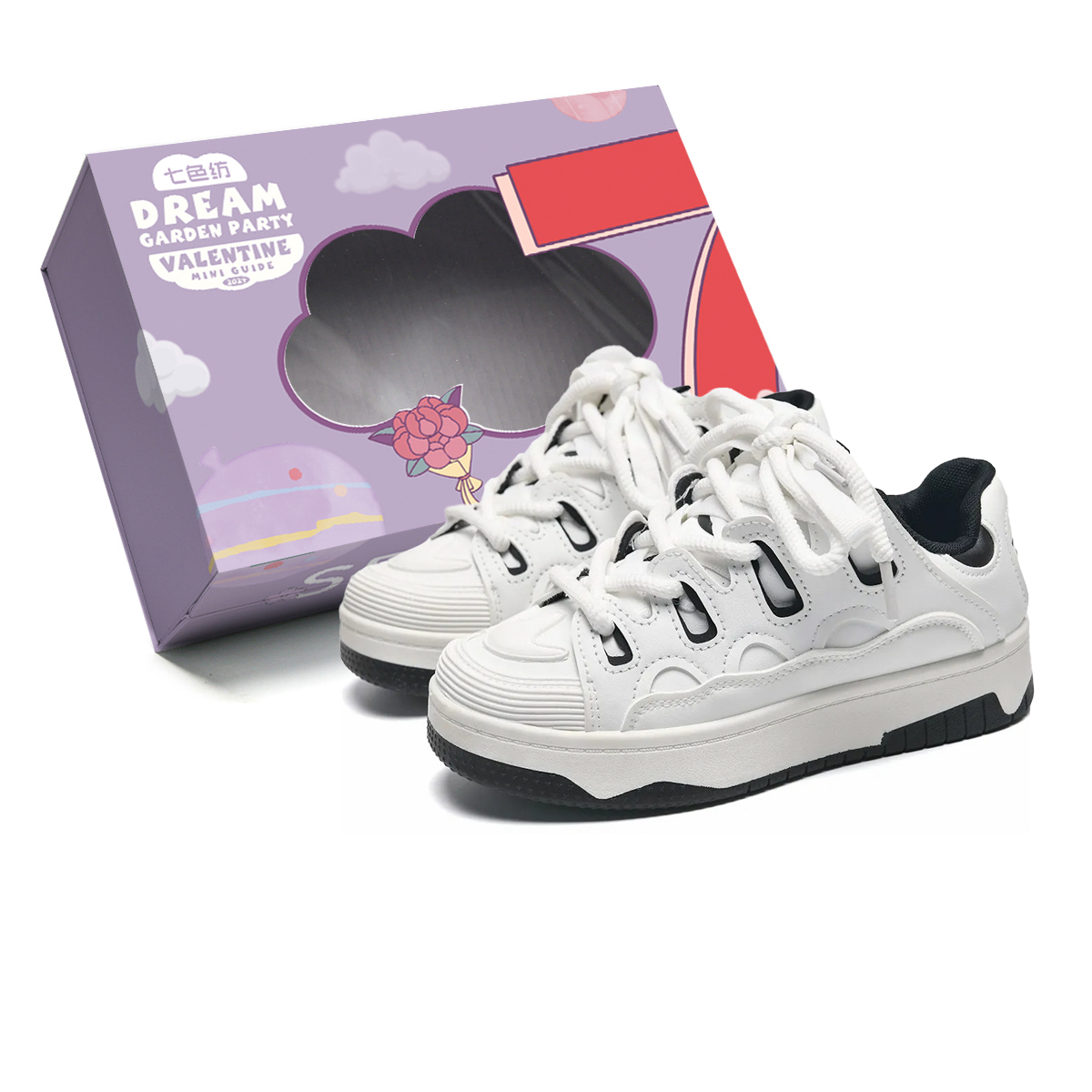 

7 SEVFUN Износостойкие легкие дышащие лоу-топ скейтбордские кроссовки унисекс белый черный, цвет White Black