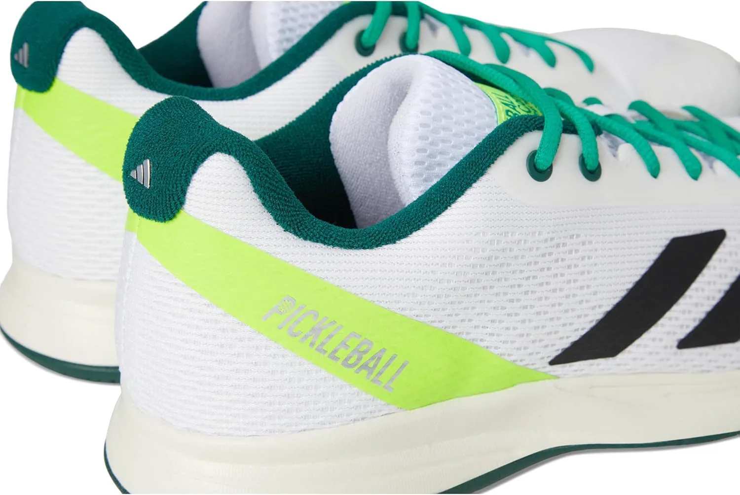 Мужские кроссовки Adidas Courtflash для пиклбола, белый/черный/зеленый — фото 3