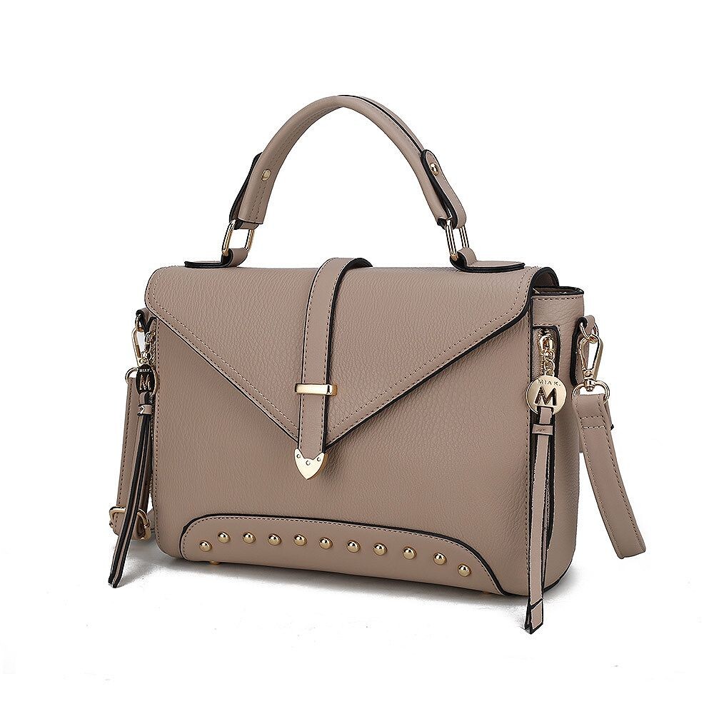 

MKF Collection Angela - Веганская женская кожаная сумка-саквояж в стиле колор-блок от Mia K, цвет Taupe