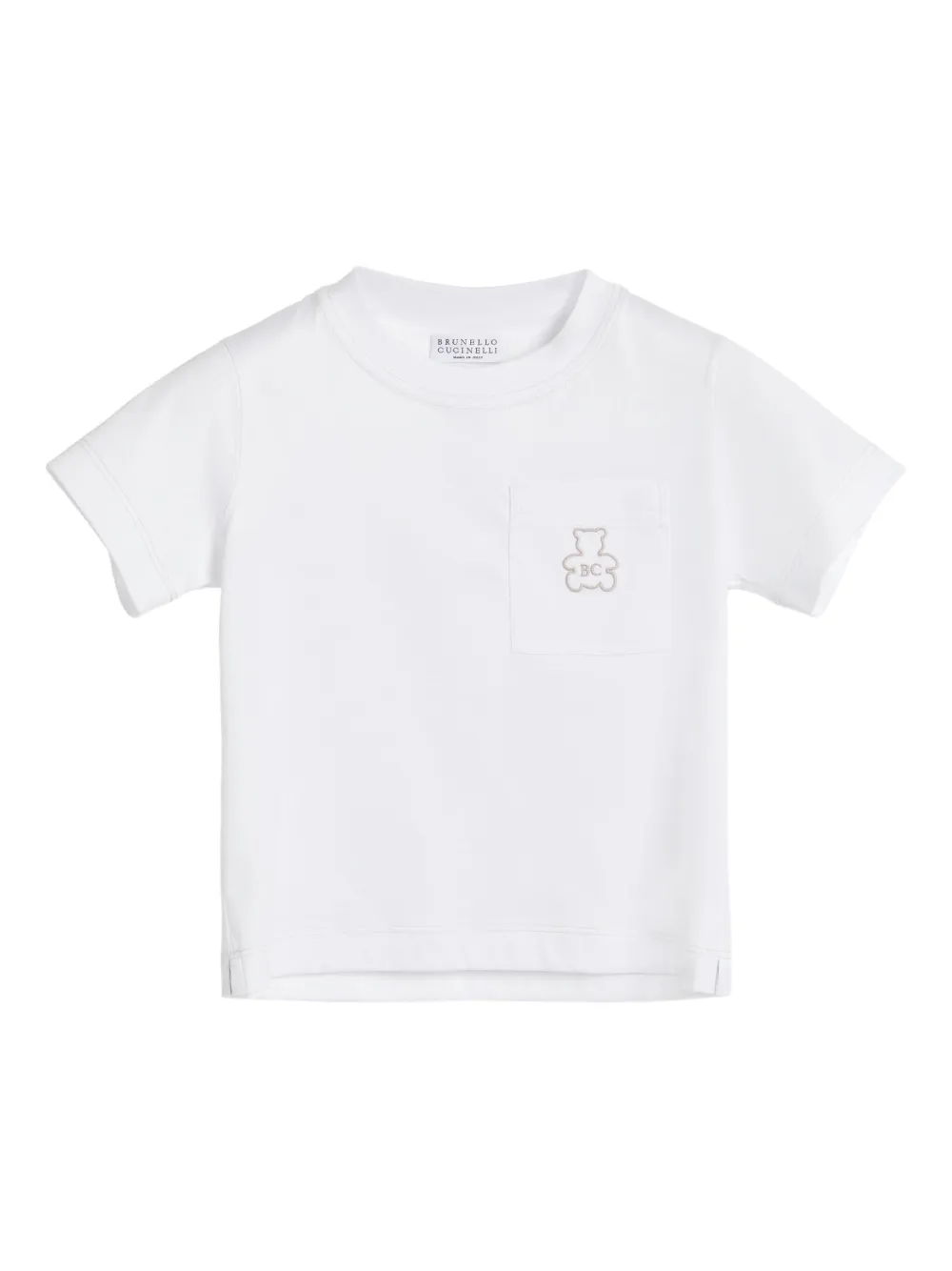 

Футболка Bernie Baby с карманом Brunello Cucinelli Kids, белый