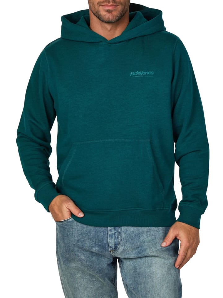 

Свитер JWHINTERLUDE SWEAT HOOD SMU в цвете петролеум Jack & Jones
