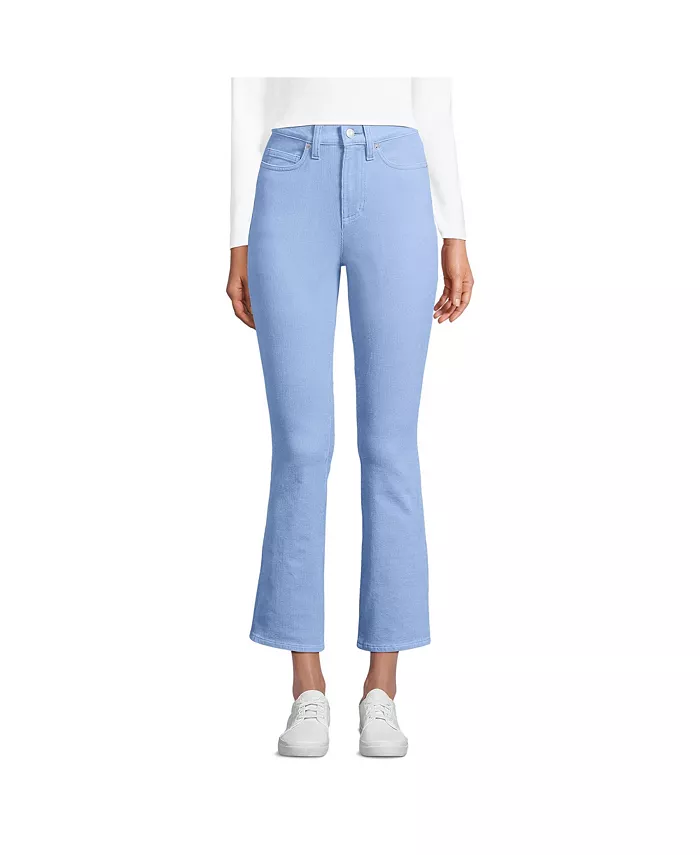 

Женские укороченные вельветовые брюки Kick с высокой талией Lands' End, синий