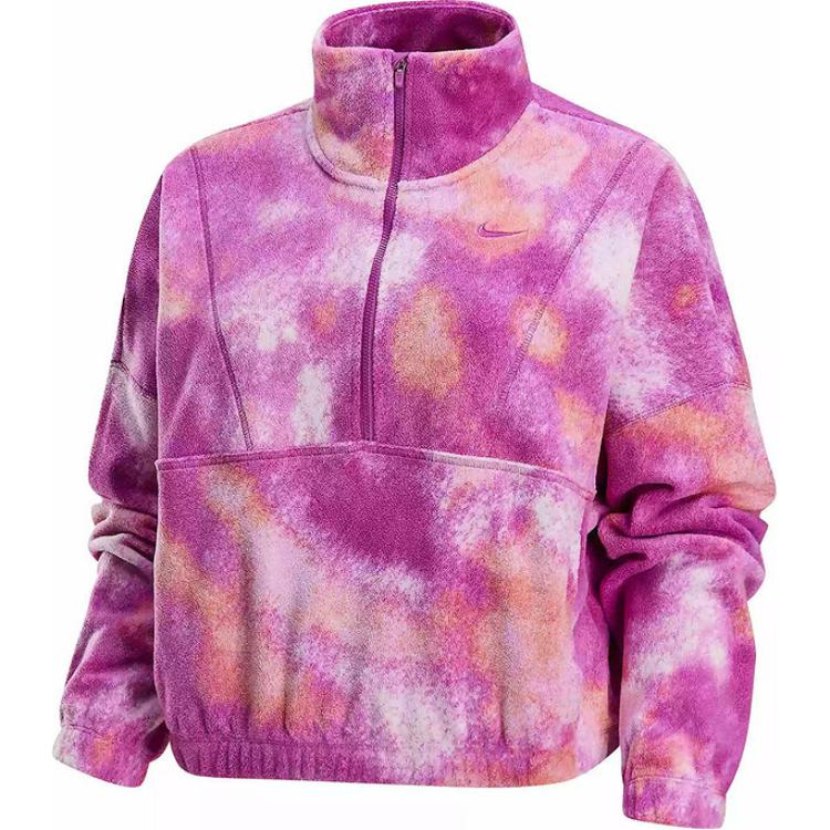 

Толстовка One Women's Therma-FIT Oversized 1/2-Zip Fleece Printed Top Nike, мультиколор