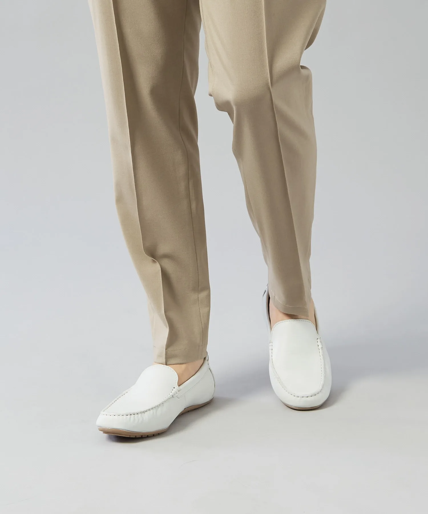 Мужские кожаные слипоны alfredoBANNISTER SHOO IN SHOE белые