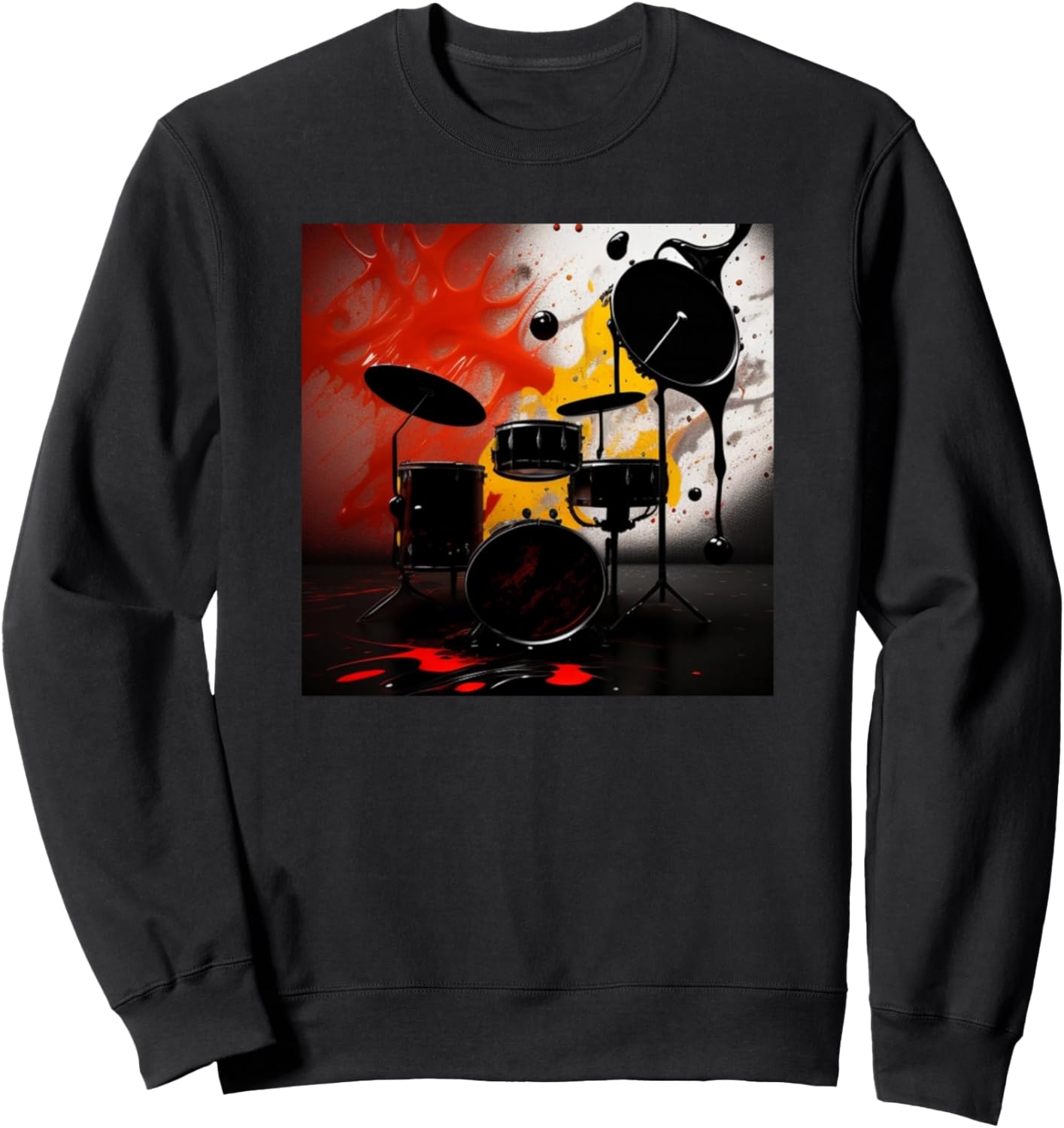 

Толстовка с силуэтом барабанщика в разноцветном исполнении Drums Music Art Men Women Kids - Boys Girls Gift