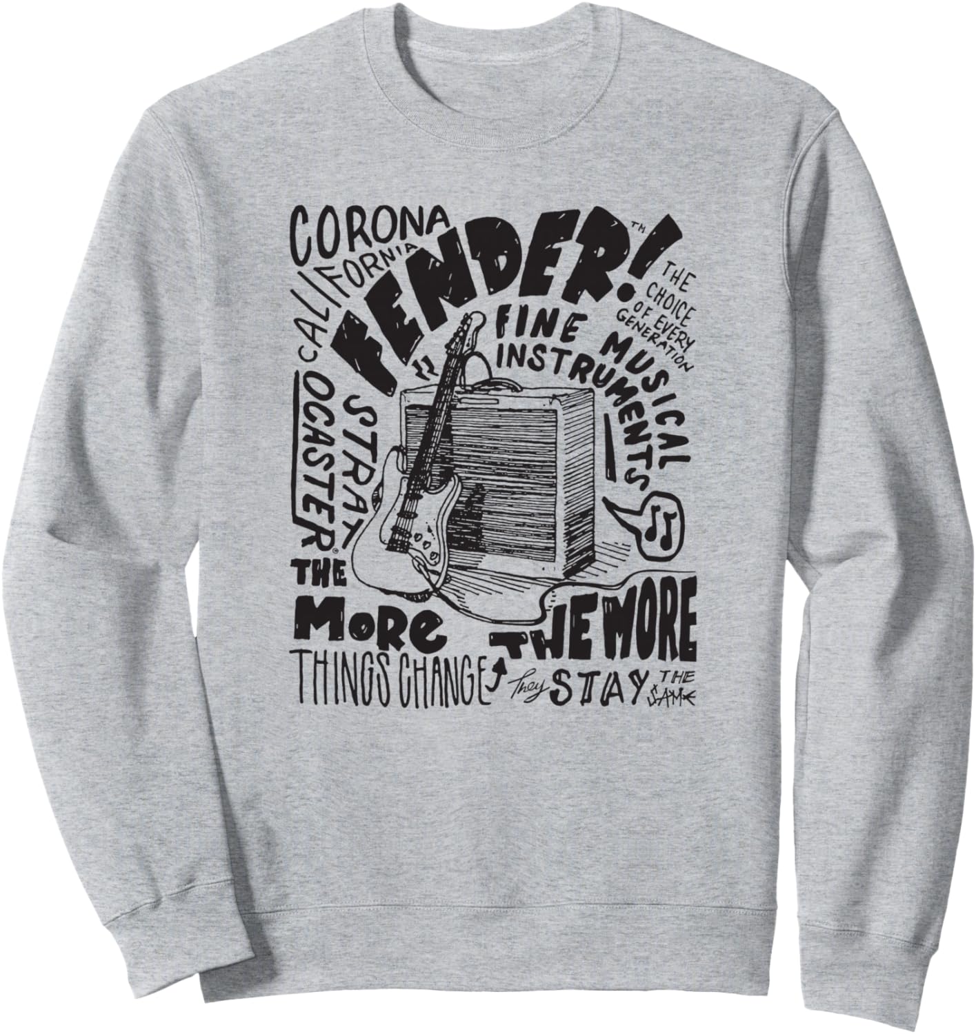 

Толстовка Fender Corona CA Guitar And Amp Sketch, серая (серый меланж), размер S