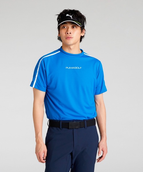 

Мужская футболка для гольфа с коротким рукавом и воротником-стойкой PUMA SB Line, синяя