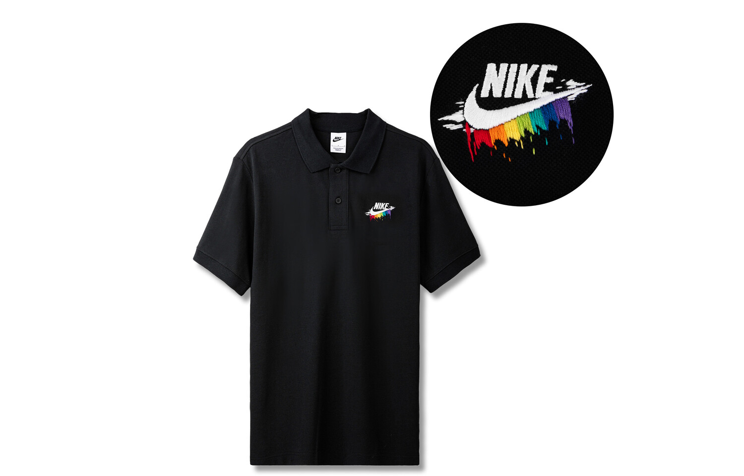 

Рубашка поло унисекс черная Nike, черный
