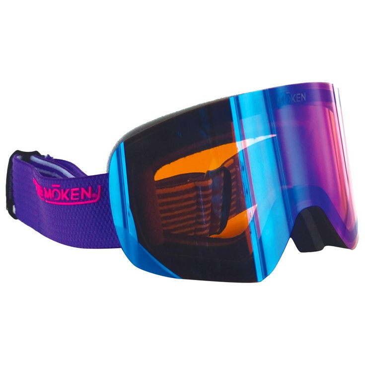 

Горнолыжные очки, цвет: фиолетовый, серый, без покрытия + оранжевый, revo blue Moken Vision