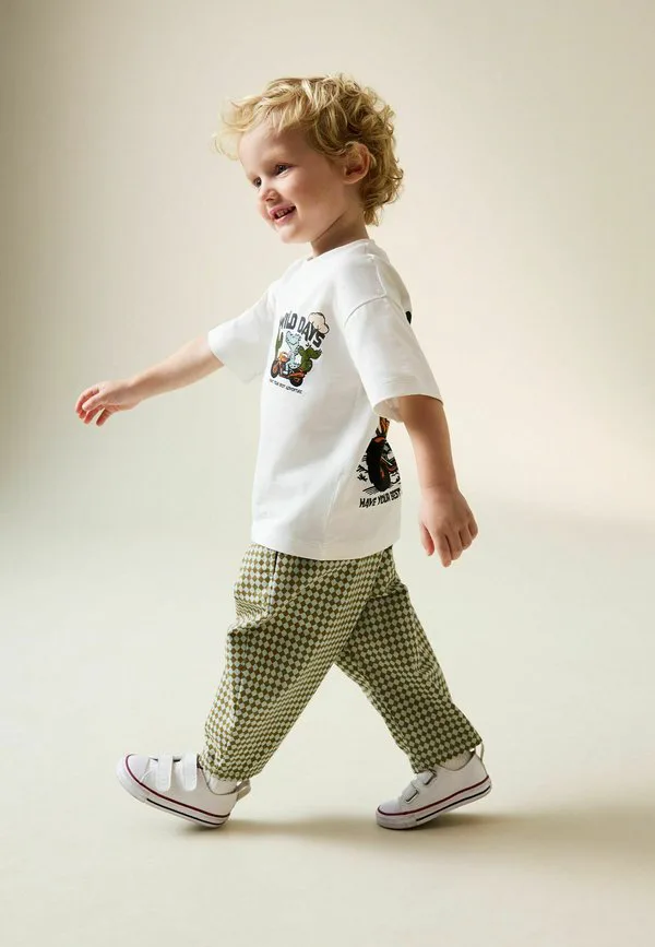 Брюки прямого кроя с застежкой-молнией Next, Green Blue Mini Harlequin — фото 4