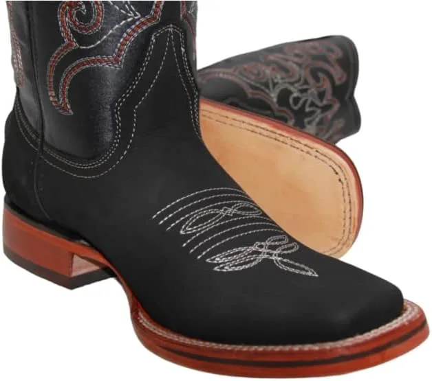 

Мужские ковбойские сапоги The Western Shops с квадратным носком из натуральной кожи, черный