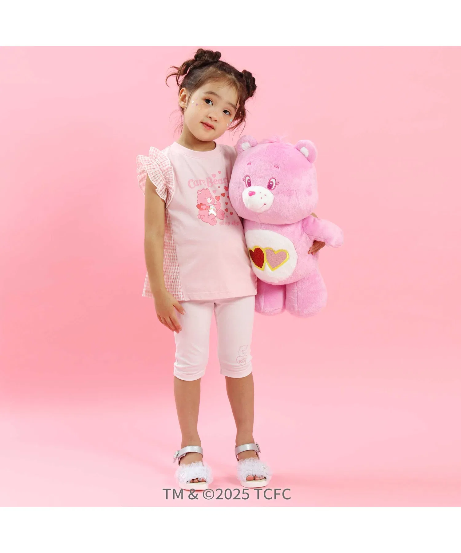 Футболка для девочек SLAP SLIP с принтом Care Bears и фриволите, синяя — фото 4