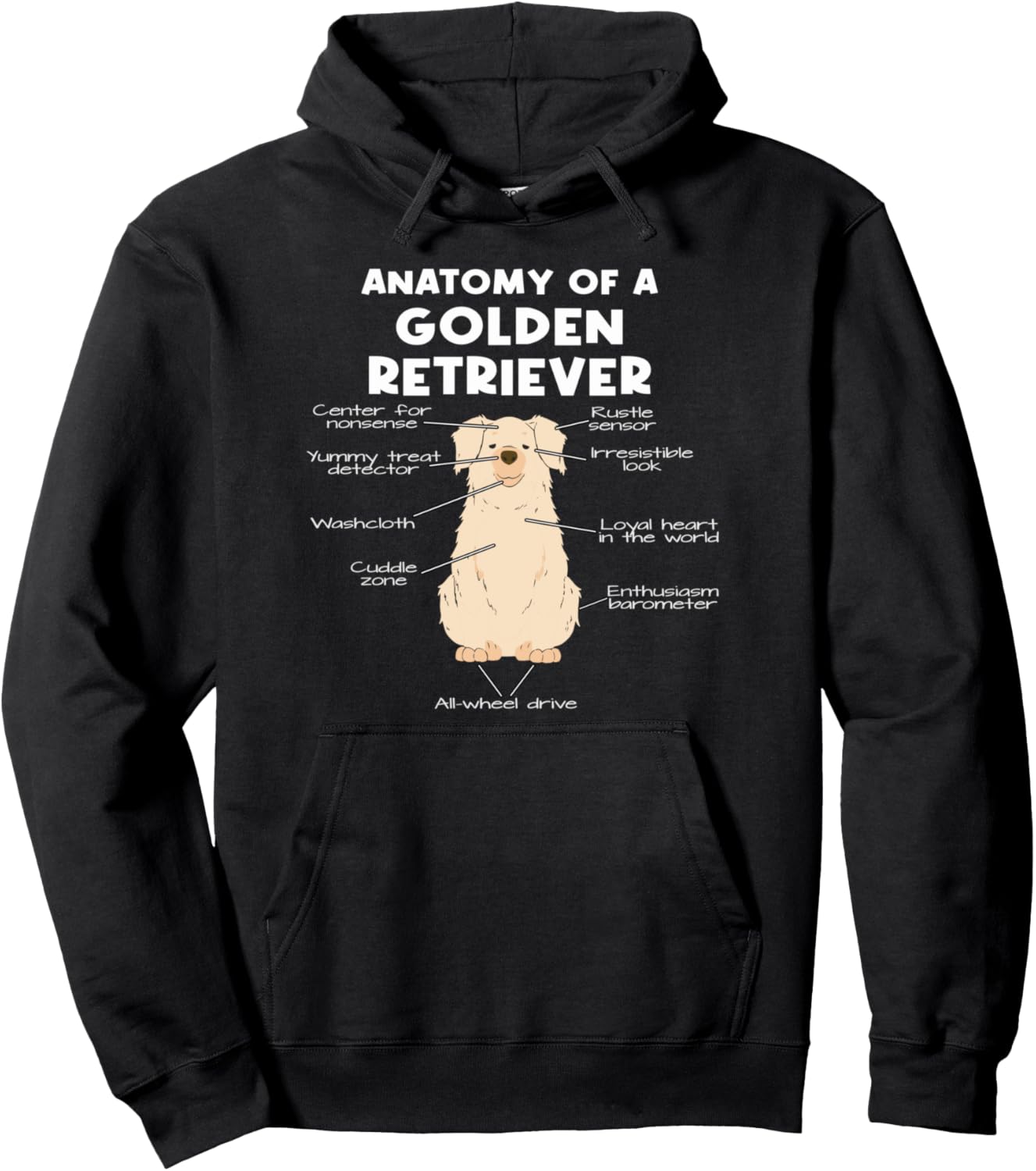 

Забавная толстовка с изображением золотистого ретривера Golden Retriever Anatomy: Owning A Dog