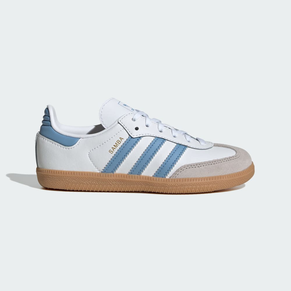 

Кроссовки Adidas Samba OG Shoes Kids, цвет Cloud White/Ash Blue/Gum