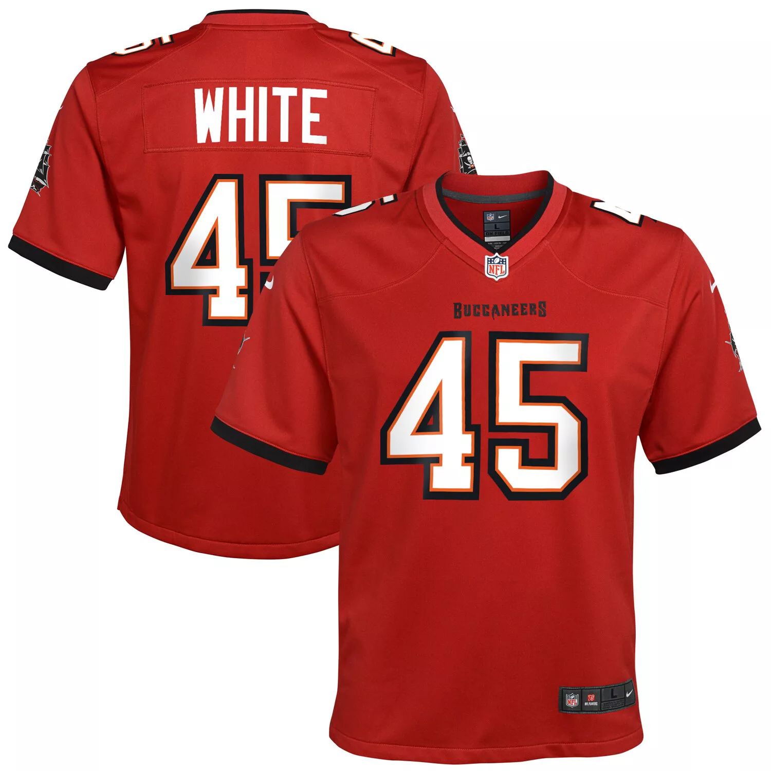 

Молодежная игровая майка Nike Devin White Red Tampa Bay Buccaneers Nike