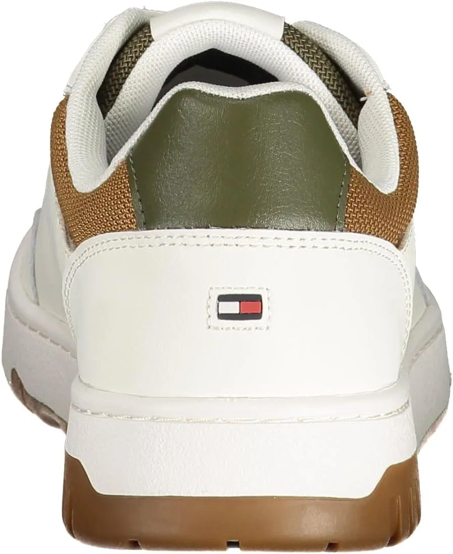 Мужские низкие кроссовки Tommy Hilfiger Cupsole Basket Core, White Ecru Army Green — фото 2