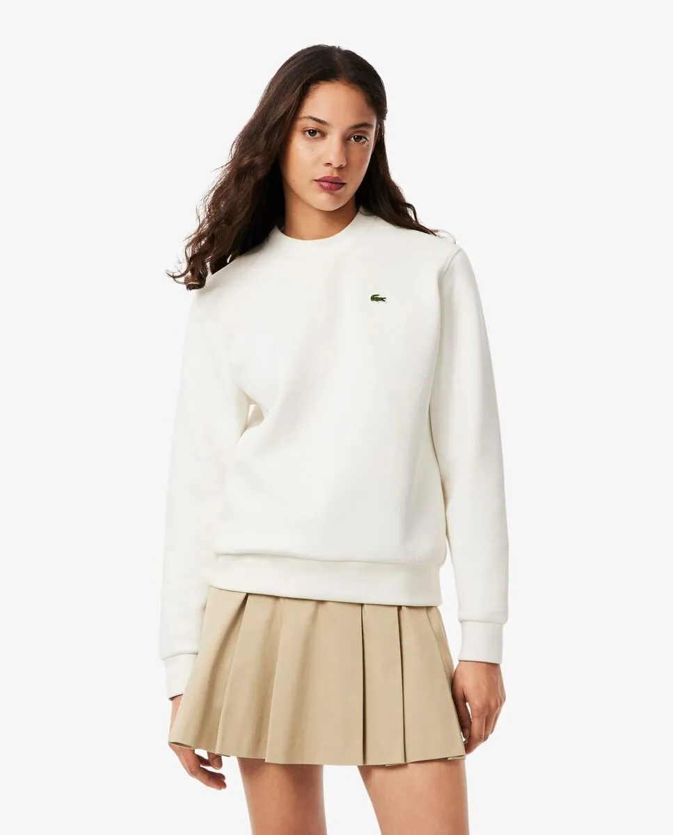 Женский свитшот Lacoste, круглый вырез, пике, белый — фото 2
