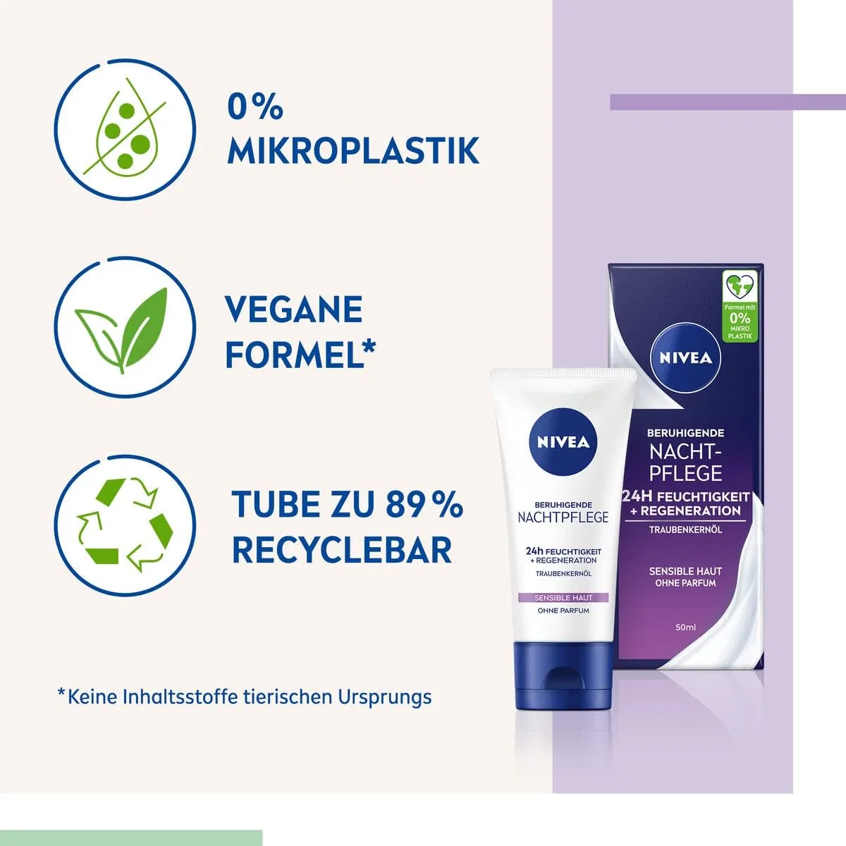 Крем для лица Nivea — Успокаивающий ночной 24h для чувствительной кожи — фото 2