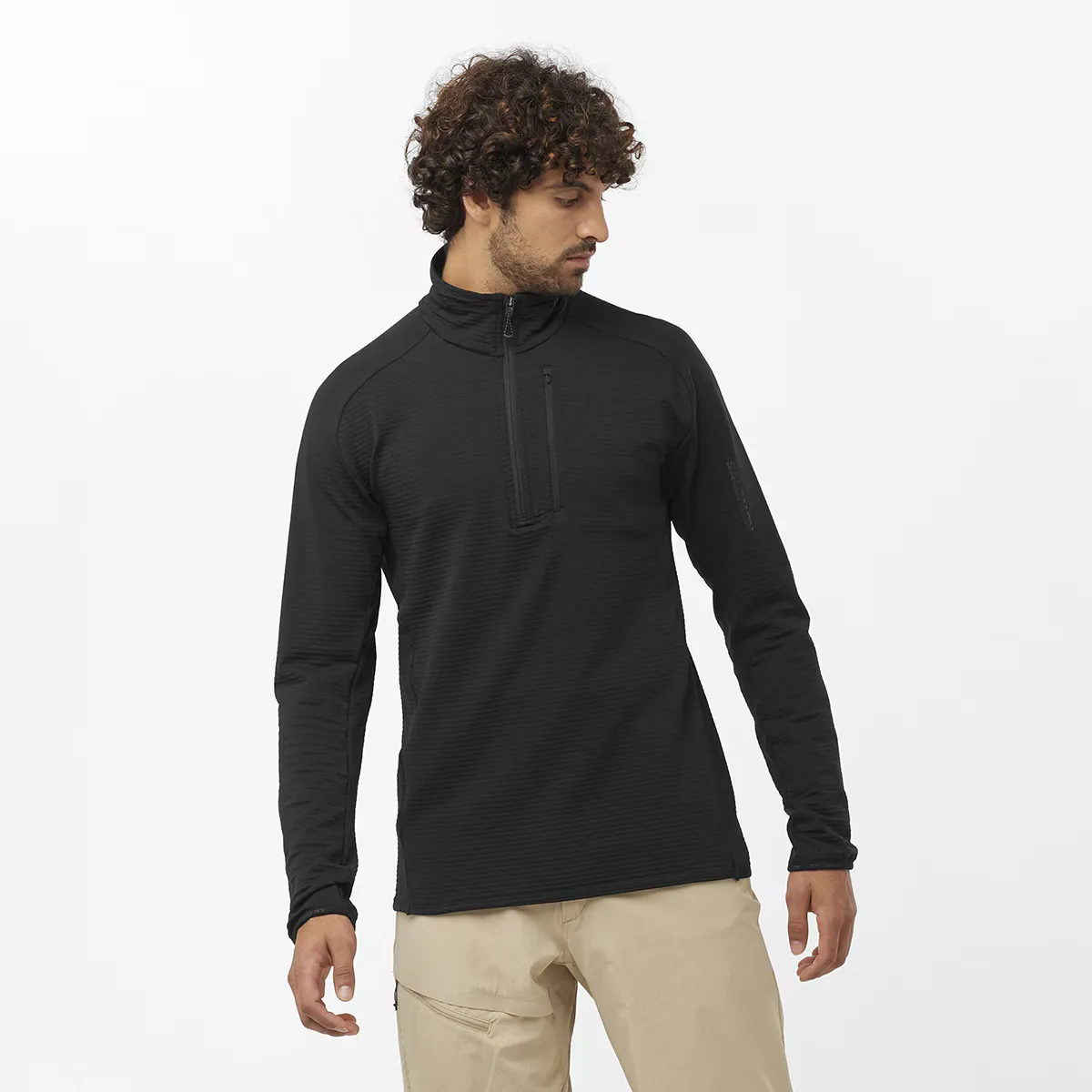 

Мужской флис Salomon Essential Lightwarm, чёрный