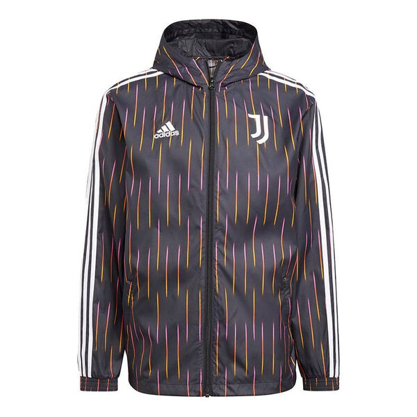 

Куртка adidas Juve Windbreakr Juventus Soccer/Football Training Sports hooded Logo Jacket Black, черный