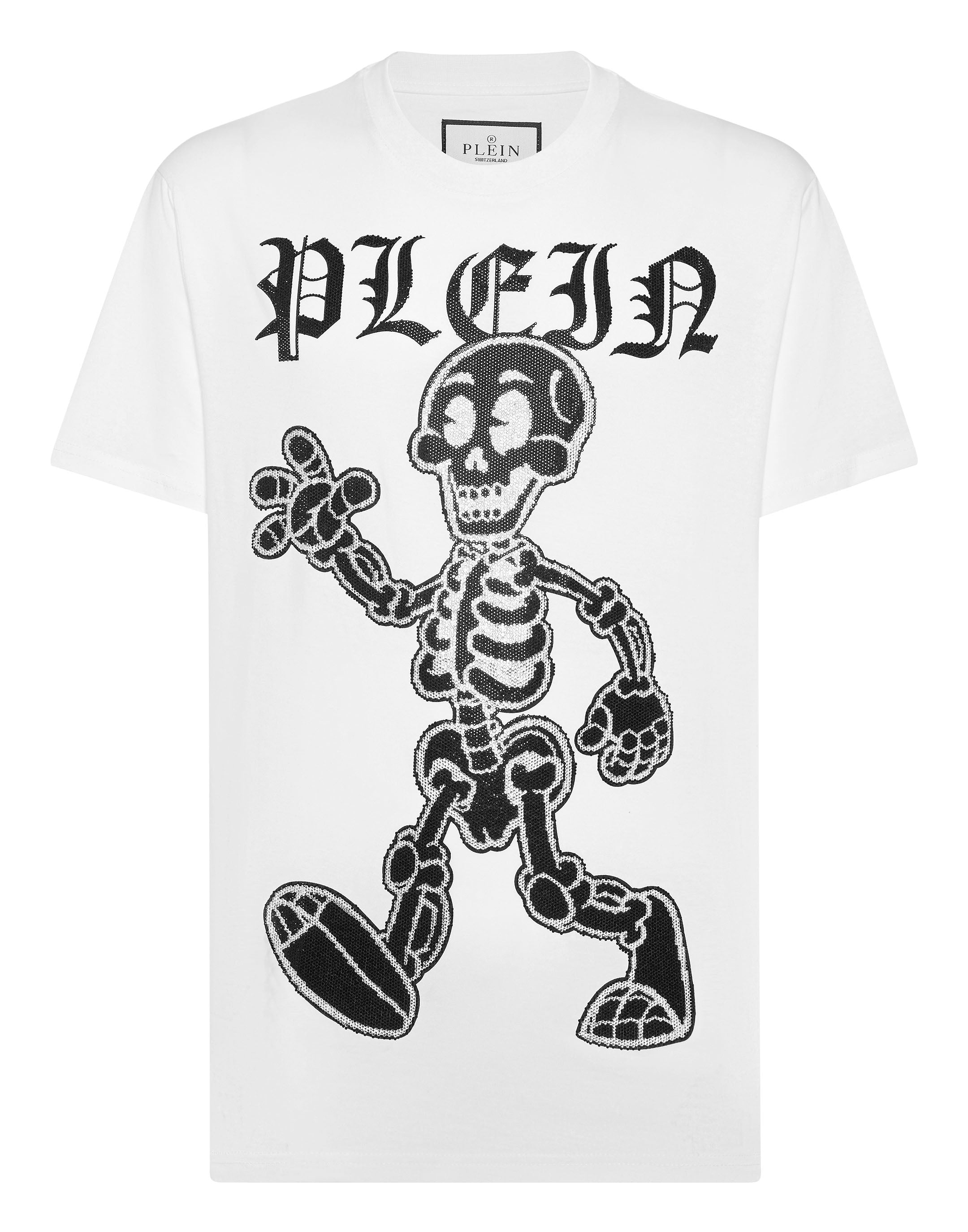 

Футболка с круглым вырезом SS Skeleton PHILIPP PLEIN, белый