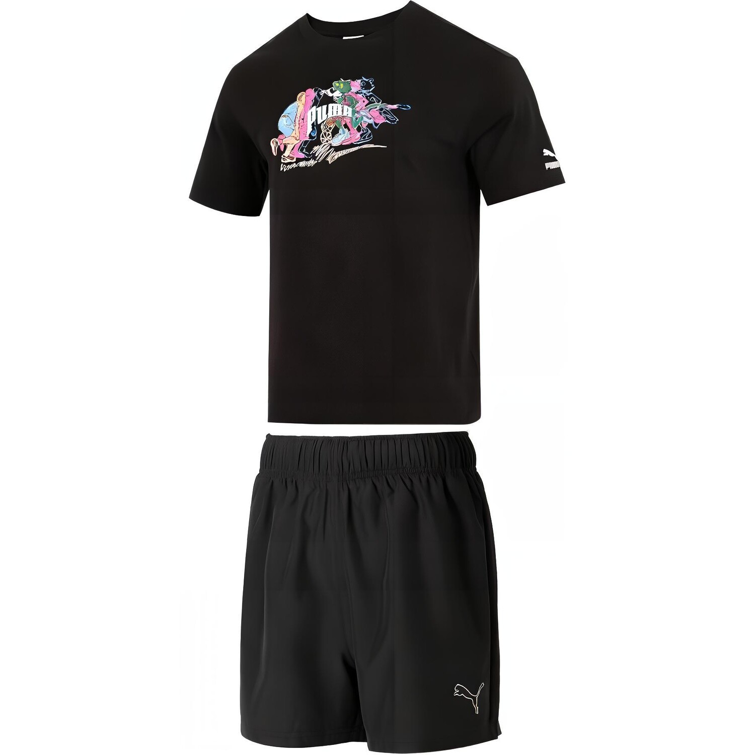 

Повседневный спортивный мужской спортивный костюм черный Puma, черный