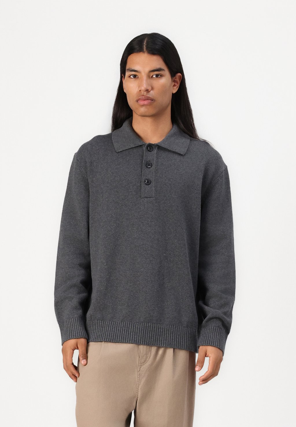 

Футболка с длинным рукавом SLHJAKOB RELAXED Selected Homme, темно-серый