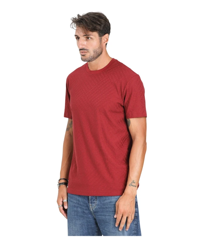 

Футболка с короткими рукавами бордового цвета с жаккардовым логотипом. Armani Exchange, коричневый