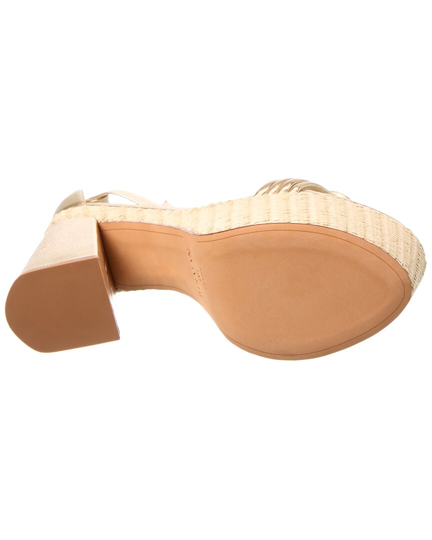 Alexandre Birman Vicky X Strap 120 Leather Platform Sandal, золотой — фото 4