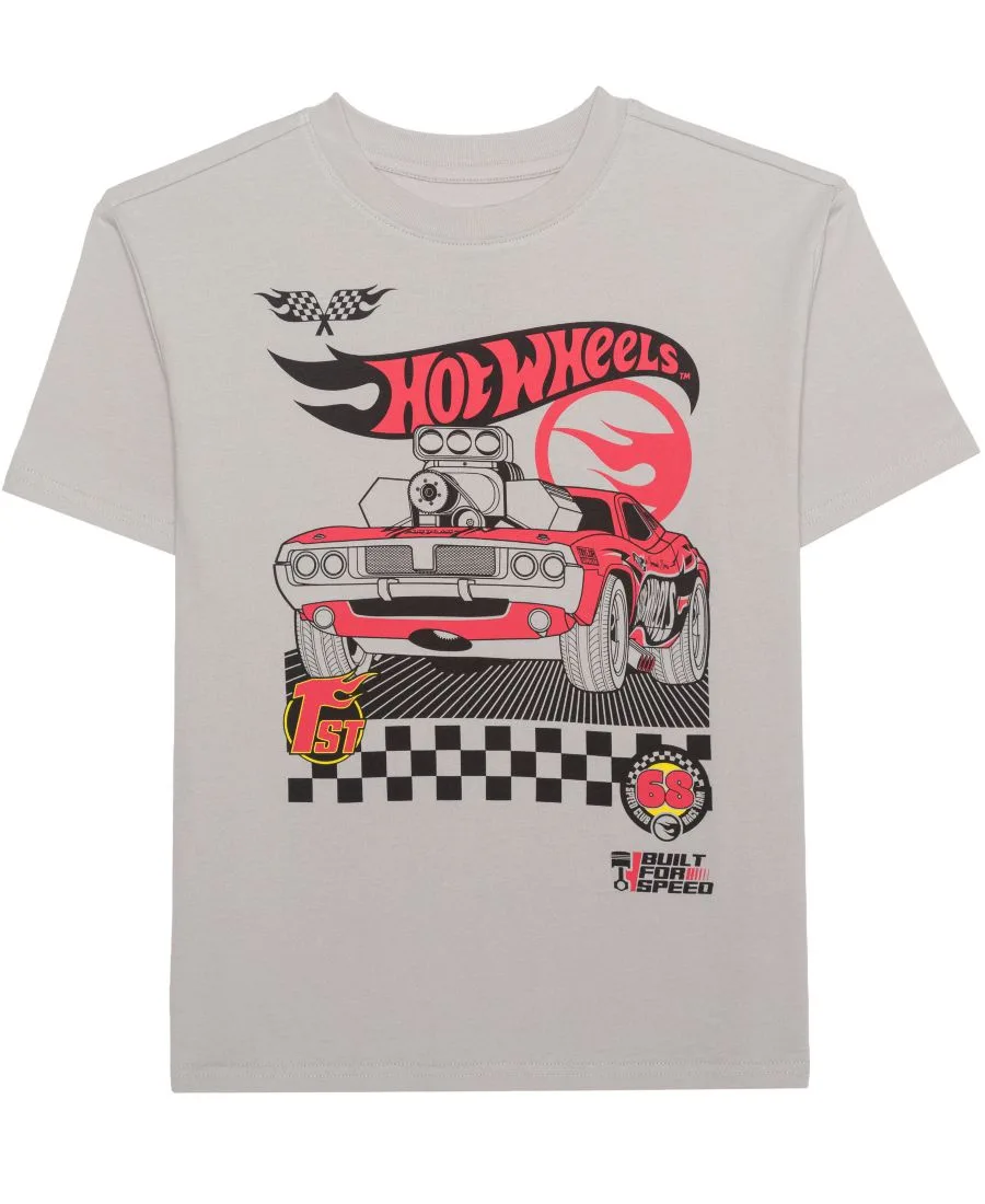 Детская футболка с круглым вырезом Legends Tour для мальчиков 5-20 лет Hot Wheels, серый