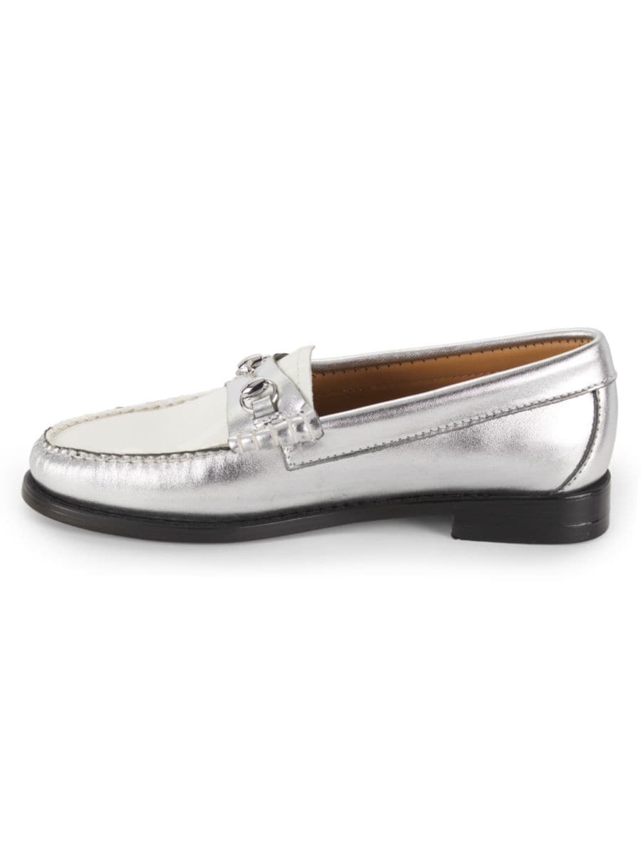 Металлические кожаные лоферы Lianna GH Bass, цвет Gold White — фото 4
