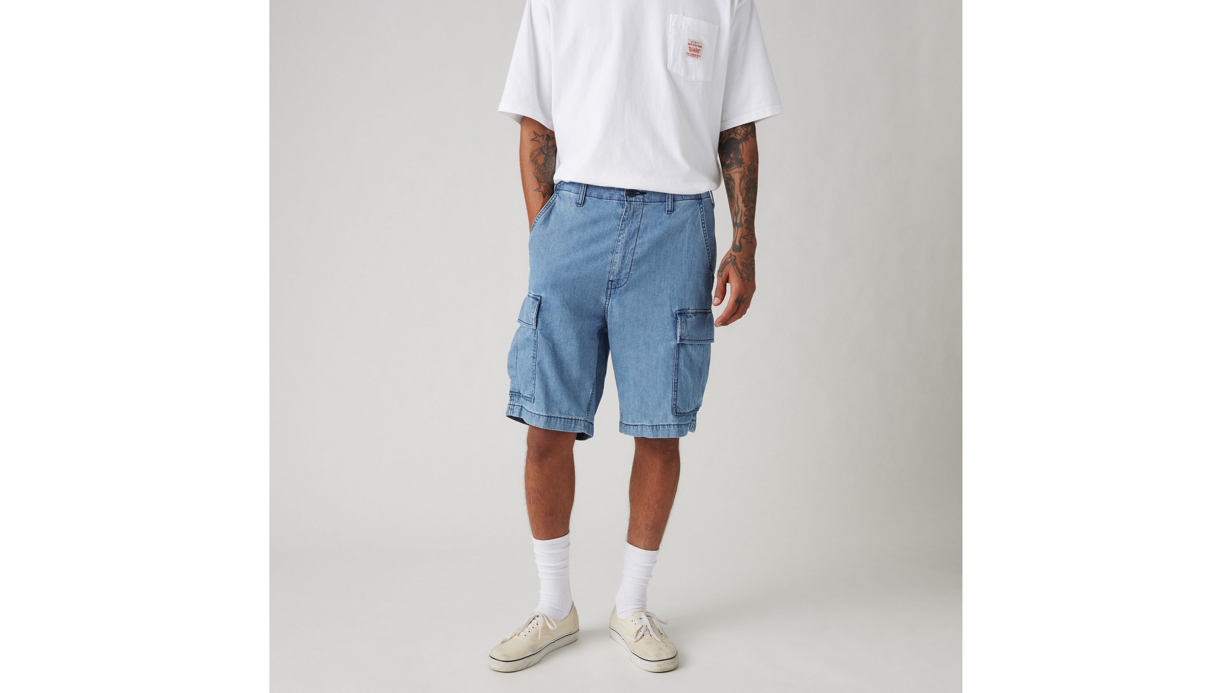 Легкие мужские шорты Carrier Cargo Levi's, цвет Only Up From Here - Medium Wash — фото 4