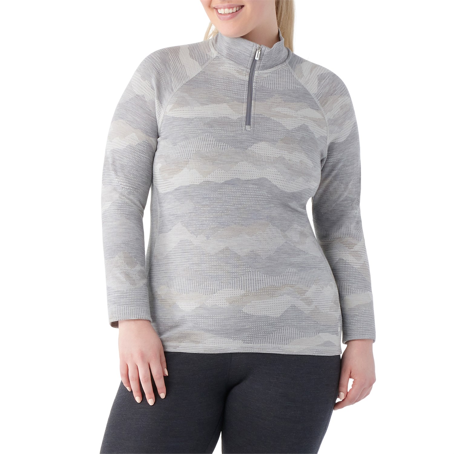 

Базовый слой Smartwool Classic Thermal Merino 1/4 Zip Plus Top, цвет Light Grey Mountain Scape