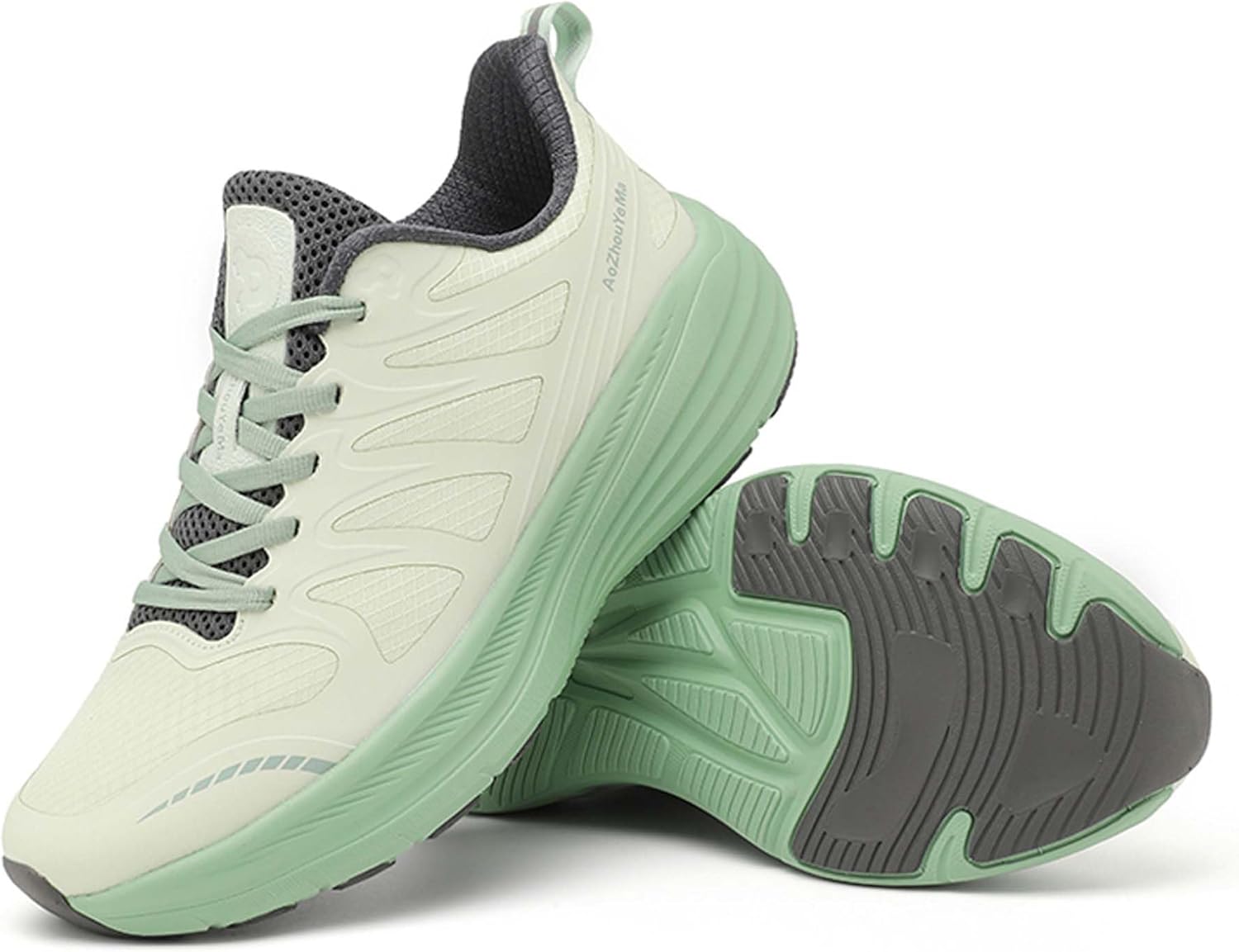 

Мужские и женские беговые кроссовки с амортизацией и противоскользящей подошвой, для тренировок, бега по дороге, модные кроссовки для улицы и повседневной ходьбы Dzbajrqm, зеленый