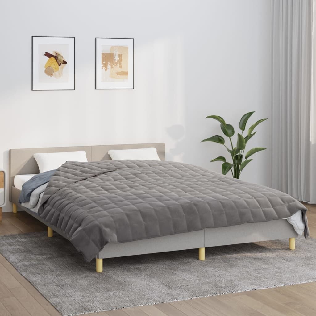

Утяжеленное одеяло vidaXL серое 220x230 см, 15 кг ткань