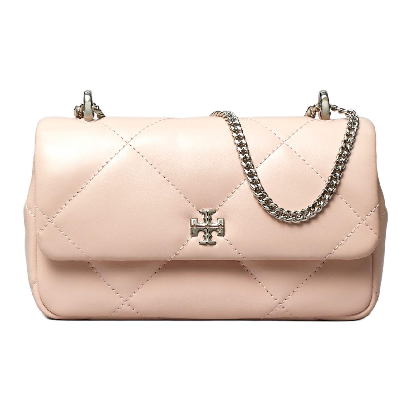 

Сумка через плечо Kira Nappa из кожи, мини-кроссбоди женская розовая TORY BURCH