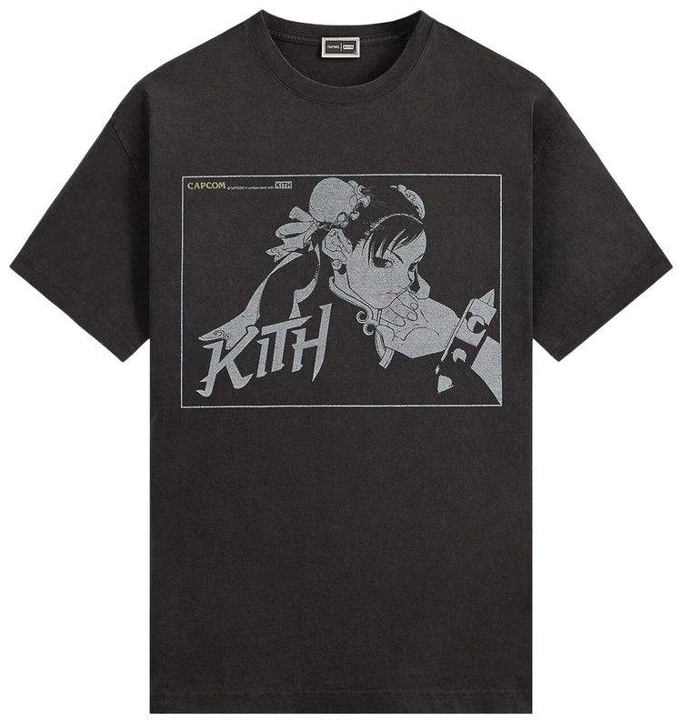 

Винтажная футболка Kith x Capcom Chun Li, цвет, черный