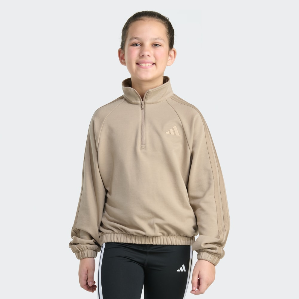 

Толстовка Adidas Long Sleeve 1/4 Zip Training Pullover Top, цвет Chalky Brown