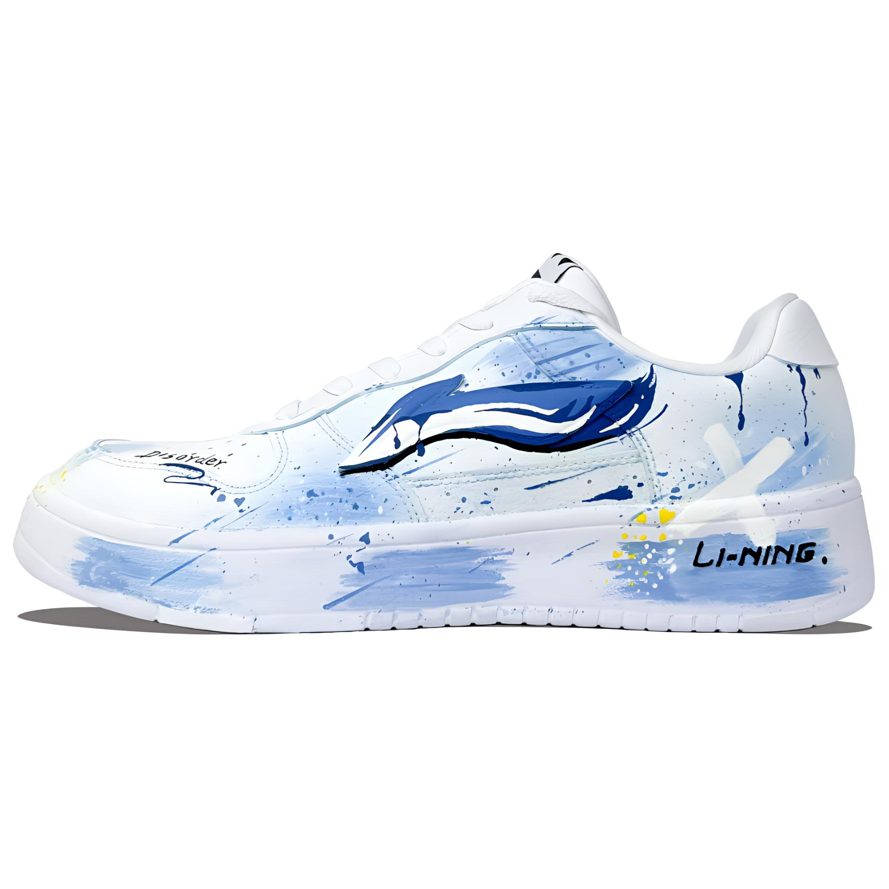 

LINING Кроссовки для скейтбординга Pontoon Boats с низким верхом, амортизирующие, нескользящие, износостойкие, мужские, сине-белые