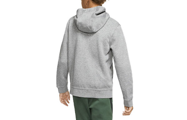 Толстовка Nike Sportswear Club Full-Zip Hoodie 'Grey White', цвет carbon heather/smoke — фото 2