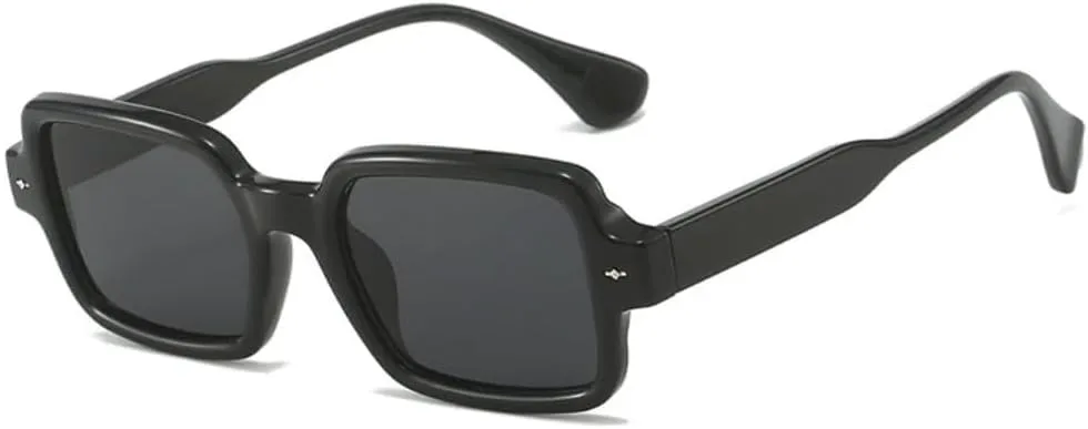 

Модные двухцветные солнцезащитные очки для женщин в винтажном стиле с заклепками, защита от УФ-излучения UV400, для мужчин – прозрачная оправа VRTRFFTR, Black Gray