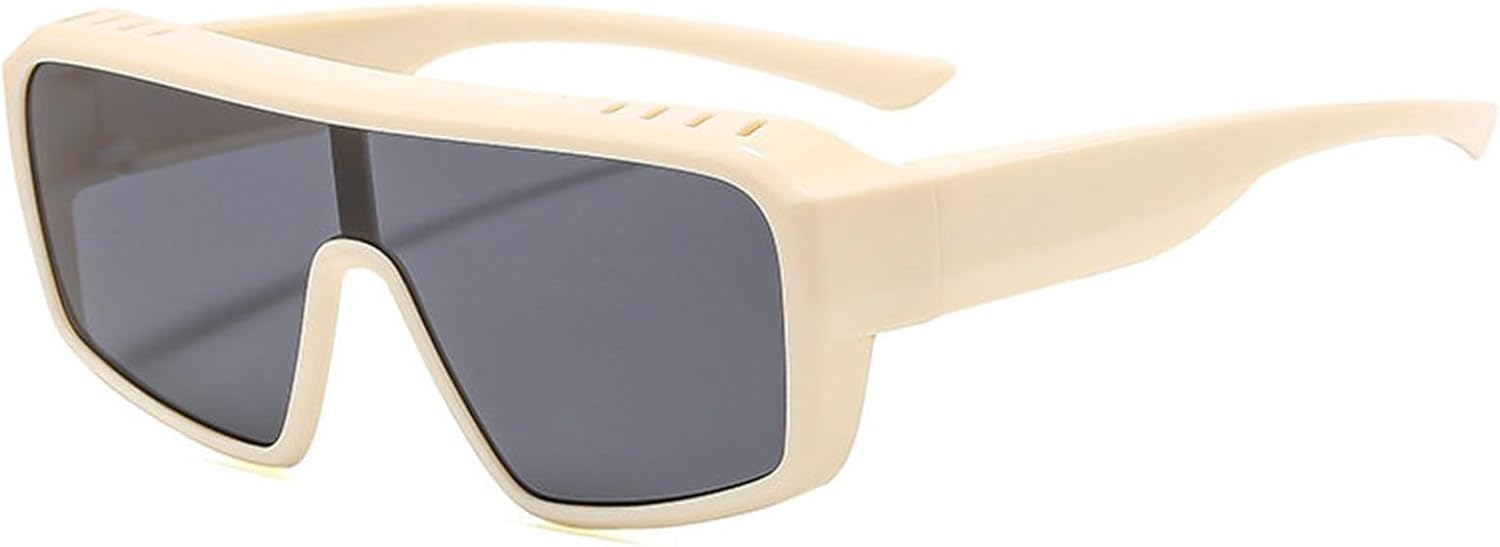 

Солнцезащитные очки Willochra прямоугольной формы, увеличенного размера, для женщин и мужчин, футуристические прямоугольные очки с плоской верхней частью, цельные, с защитой от УФ-излучения UV400, C6