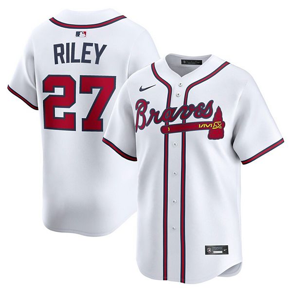 

Мужская белая домашняя лимитированная футболка игрока austin riley atlanta braves Nike