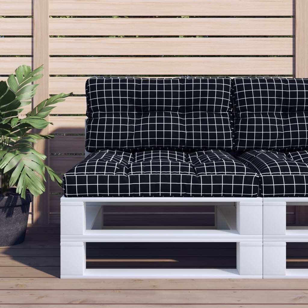 

Подушка для поддона The Living Store, ткань в черную клетку, 80x40x12 см