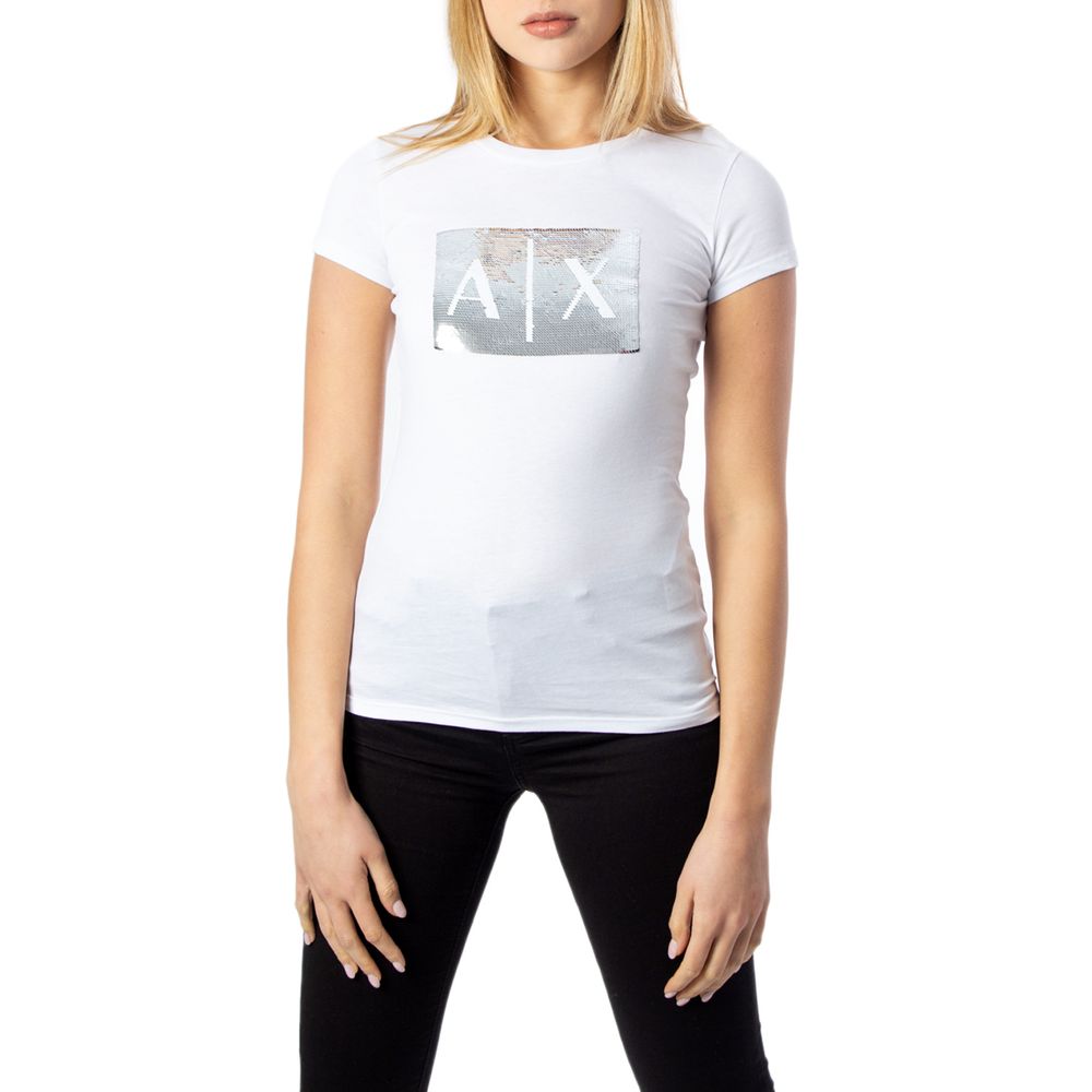 

Белые хлопковые топ и футболка Armani Exchange